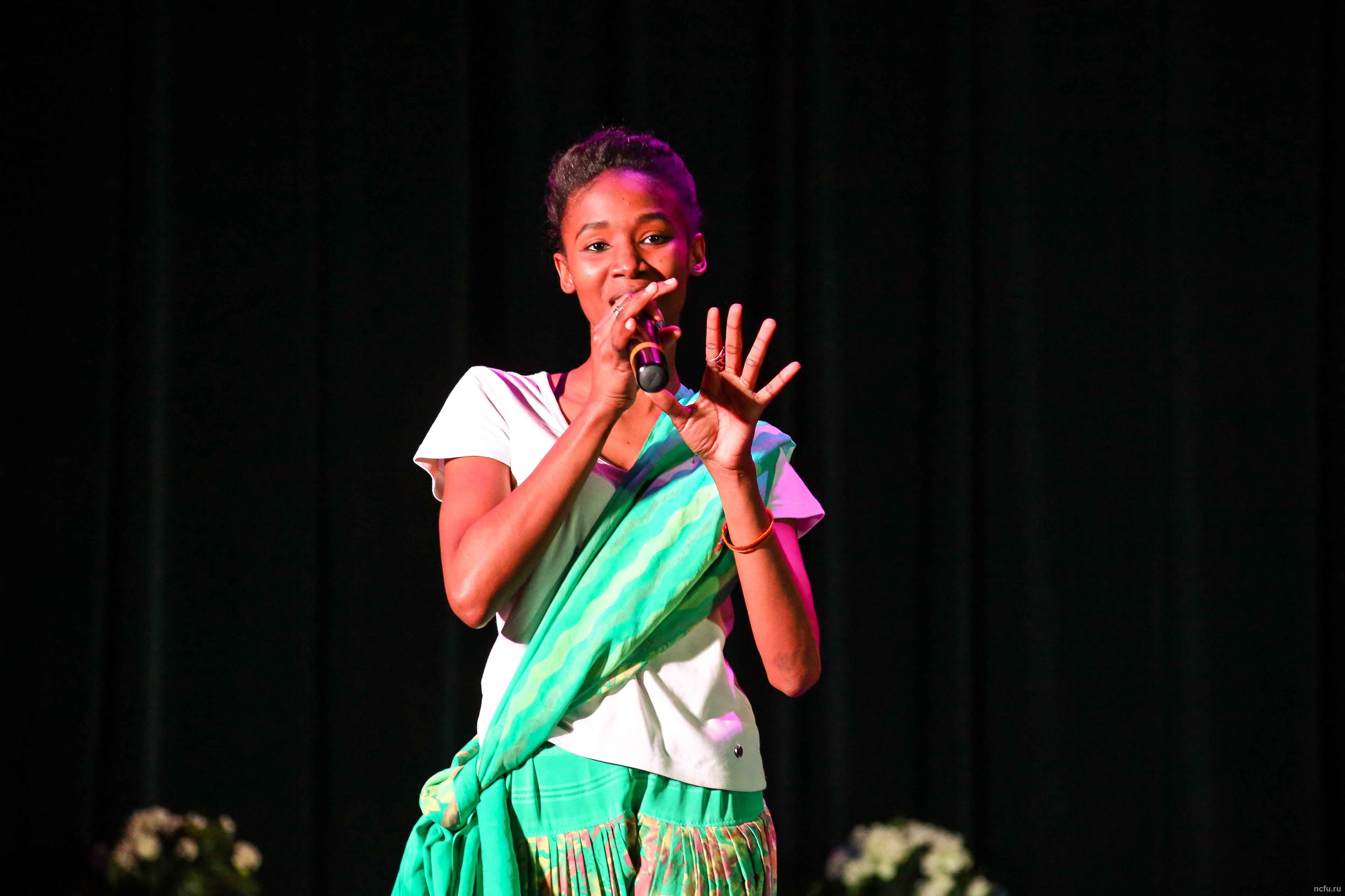 Today, there are 242 students from 25 African countries at NCFU.  At the festival, the students demonstrated their talents and introduced their friends to their countries' culture.  It was an incredibly exciting performance! National dances followed by the songs about their native continent and bright costumes amazed the spectators with their variety. Also, the students performed modern songs and popular dance styles: contemporary, capoeira and others. "I am an African not because I was born in Africa, but because my heart is with Africa," these lines from the poem became the keynote of the celebration.