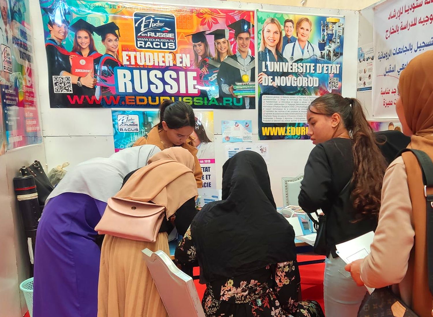 Moroccan students and their parents personally met representatives of RACUS group Russian state universities at the exhibitions and received their consultations. The visitors of the exhibition watched videos about Russian universities in French and Arabic and received information brochures with answers to the most popular questions: "How to enroll in a Russian university?", "Do I need a visa to come to Russia?", "How do foreign students adapt to the new culture?", "How to choose the right university and specialty?", "What are the requirements of migration legislation?" and many other questions.