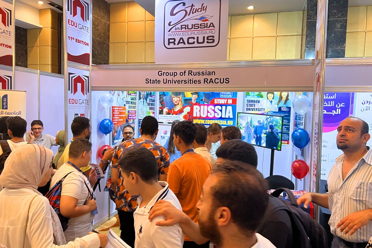 The stand of RACUS organization which attracted the attention of all visitors with its brightness and colorfulness, was very popular even among the most picky Egyptian youth.&nbsp; In the second half of August, high-school graduates in Egypt receive their certificates of secondary education, so the matter of choosing a country and a university for getting higher education becomes even more important.